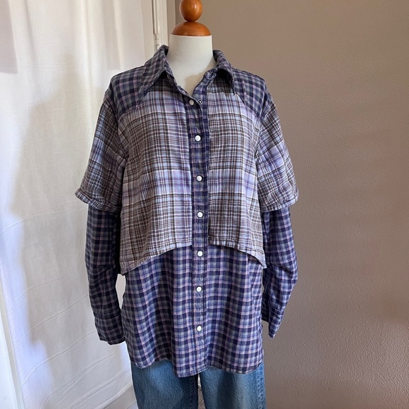 Free People Layer It Up Plaid Shirt - Picture 4 of 4